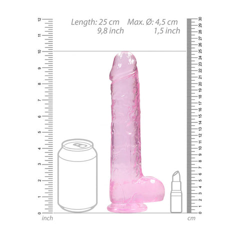 RealRock Crystal Clear 9 Inch Realistic Dildo With Balls > Dildos > Realistic Dildos