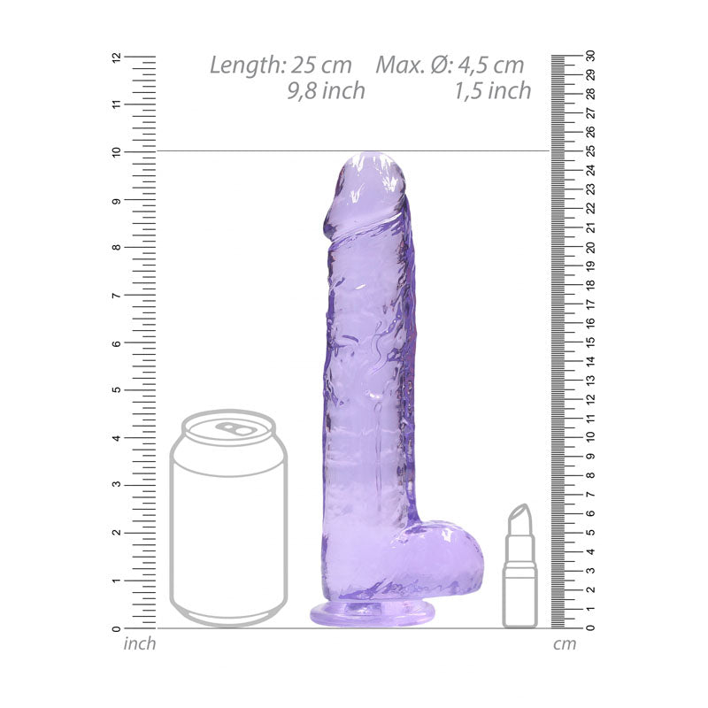 RealRock Crystal Clear 9 Inch Realistic Dildo With Balls - Suction Cup Dildo > Dildos > Realistic Dildos