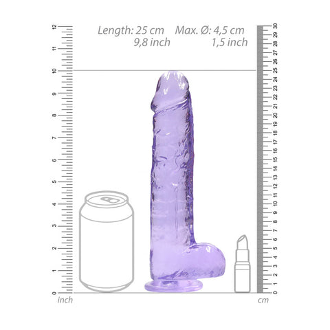 RealRock Crystal Clear 9 Inch Realistic Dildo With Balls - Suction Cup Dildo > Dildos > Realistic Dildos