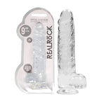 RealRock Crystal Clear 9 Inch Body-Safe Phthalate-Free TPE Realistic Dildo With Balls > Dildos > Realistic Dildos