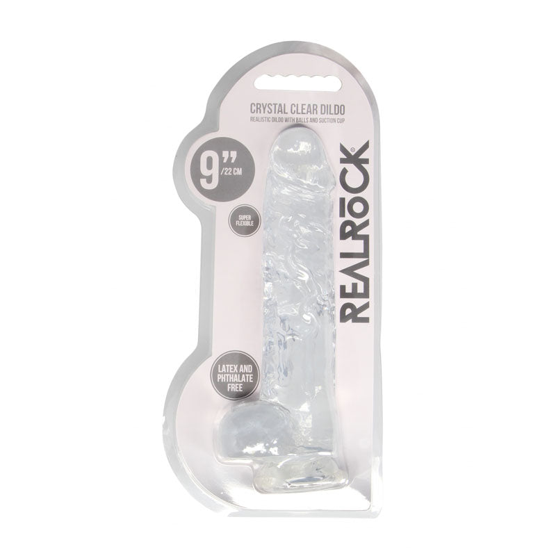 RealRock Crystal Clear 9 Inch Body-Safe Phthalate-Free TPE Realistic Dildo With Balls > Dildos > Realistic Dildos