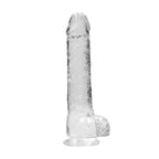 RealRock Crystal Clear 9 Inch Body-Safe Phthalate-Free TPE Realistic Dildo With Balls > Dildos > Realistic Dildos
