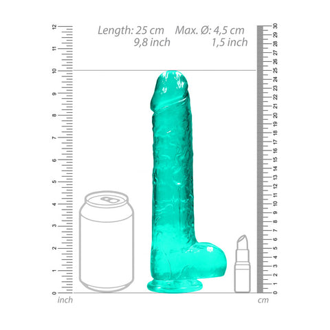 REALROCK Realistic Dildo With Balls 9IN - Crystal Clear Design DONGS