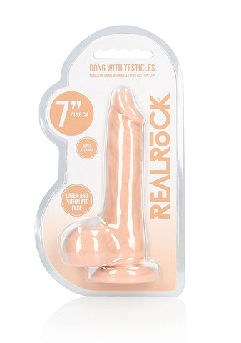 REALROCK 7'' Realistic Dildo With Balls - 17.8 cm Dong Flesh Dongs Realistic