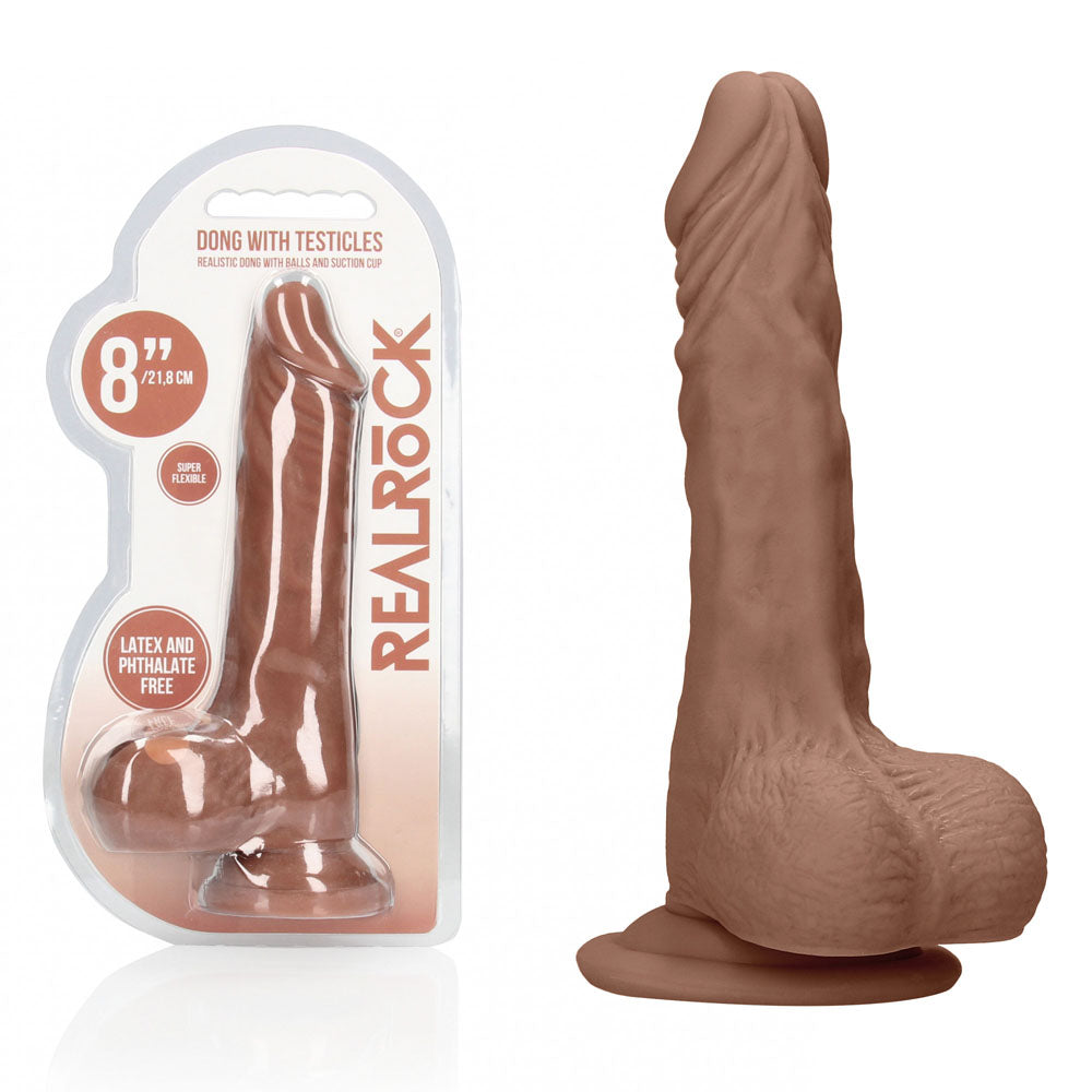 RealRock 8 Inch Realistic Dong with Balls – Phthalate-Free Dong > Dildos > Realistic Dildos