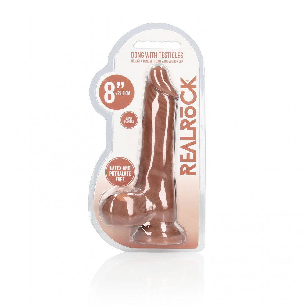 RealRock 8 Inch Realistic Dong with Balls – Phthalate-Free Dong > Dildos > Realistic Dildos