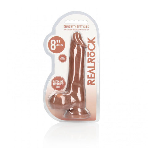 RealRock 8 Inch Realistic Dong with Balls – Phthalate-Free Dong > Dildos > Realistic Dildos