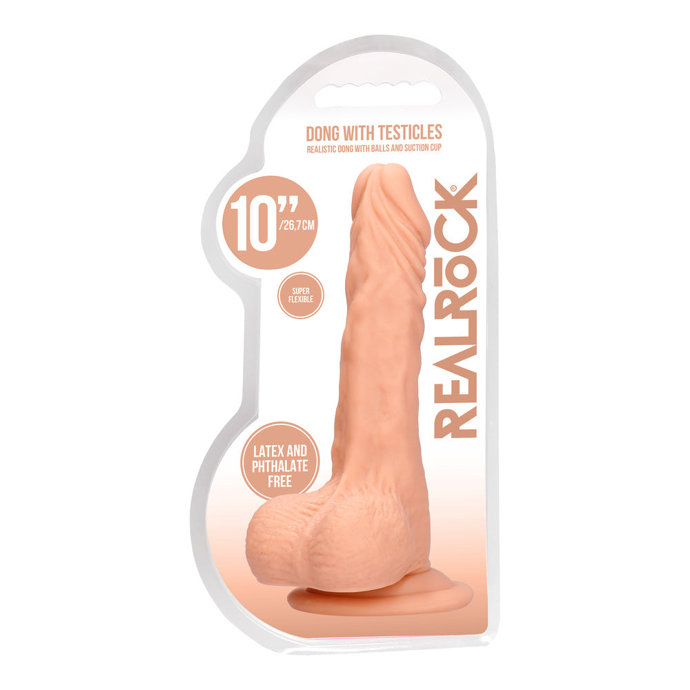 RealRock 10 Inch Realistic Dong With Testicles Flesh > Dildos > Large Dildos