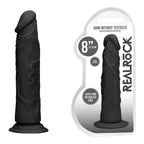 Realrock 8 Inch Realistic Velvet-Soft Texture 20.3 cm Dildo Black > Dildos > Realistic Dildos