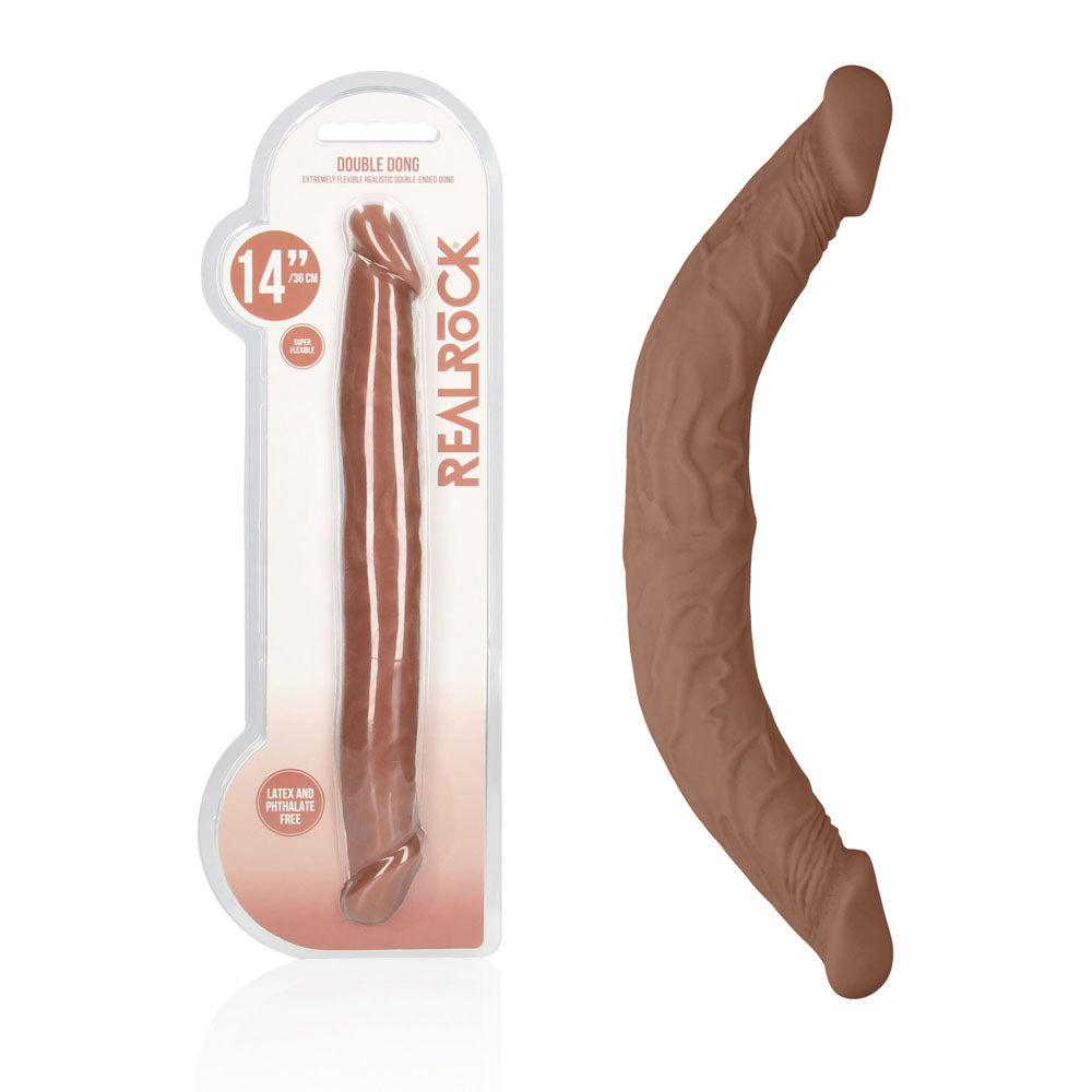 RealRock 14 Inch Double Dildo – Lifelike Phthalate-Free Double Dong Tan > Dildos > Double Dildos Main image