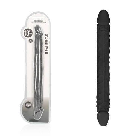 Realrock 18 Inch Double Dildo – Lifelike Phthalate-Free Double Dong Black > Dildos > Double Dildos