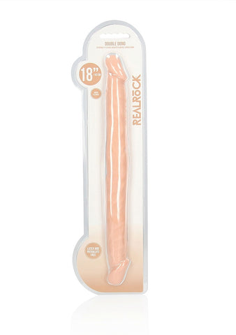 REALROCK 18'' Double Dildo - Realistic Velvet Texture Flesh Double Dongs