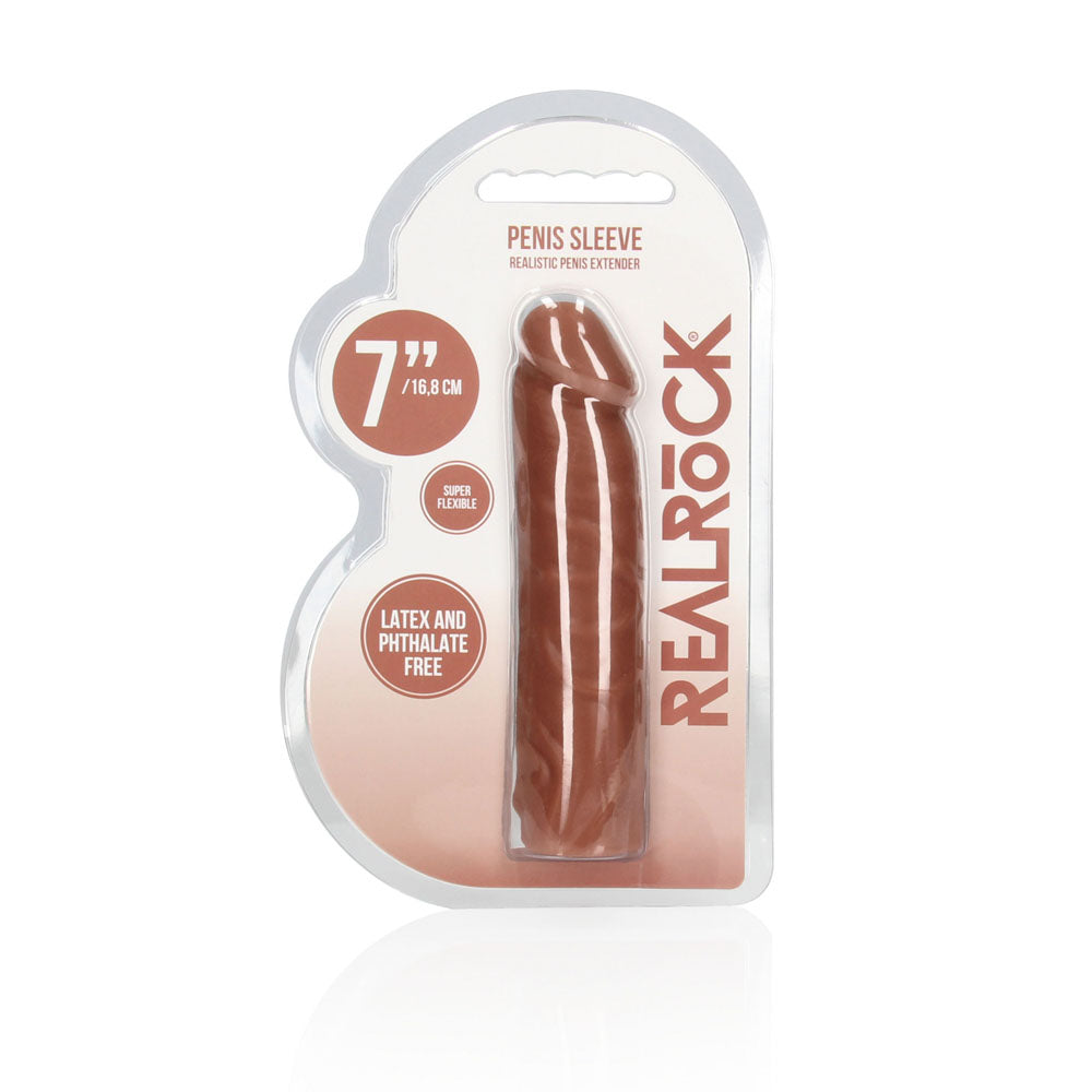 RealRock 7 Inch Penis Extender Sleeve – Body-Safe Penis Extension > Sex Toys For Men > Penis Sleeves