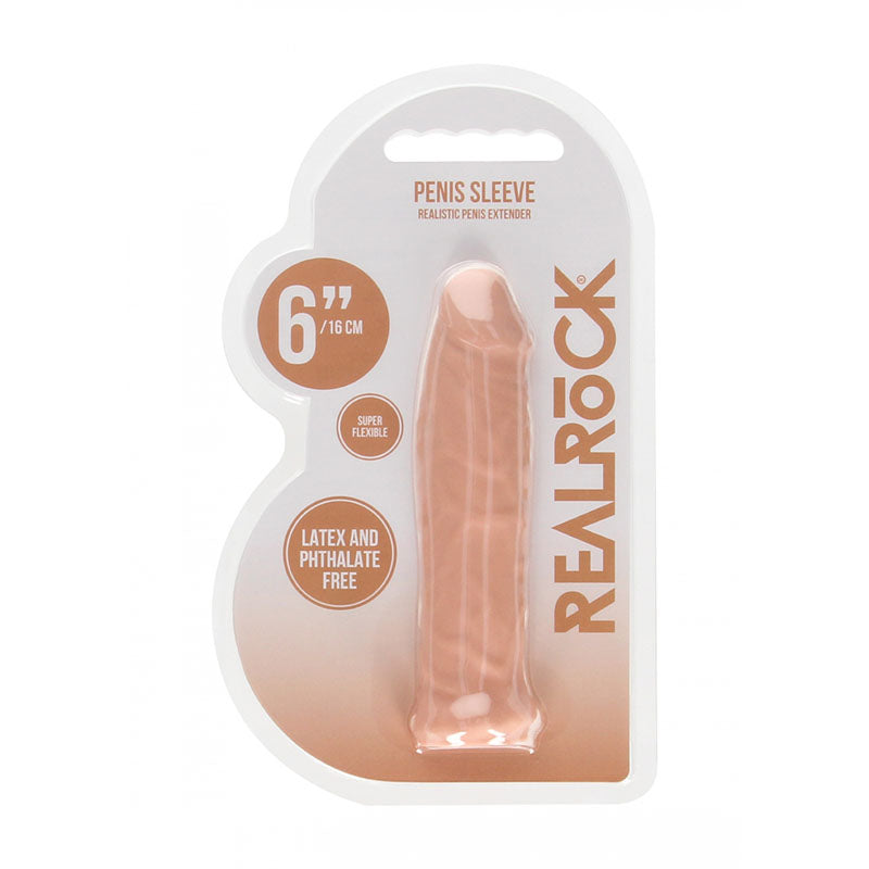 Realrock 6 Inch Realistic Penis Sleeve 15.2 cm Penis Extension Sleeve > Sex Toys For Men > Penis Sleeves