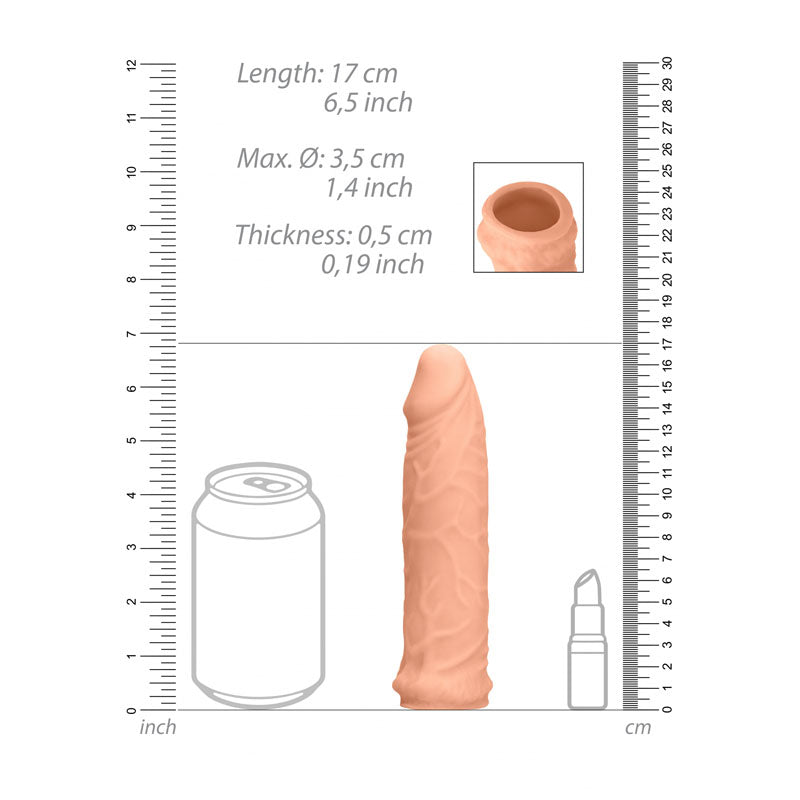 Realrock 6 Inch Realistic Penis Sleeve 15.2 cm Penis Extension Sleeve > Sex Toys For Men > Penis Sleeves