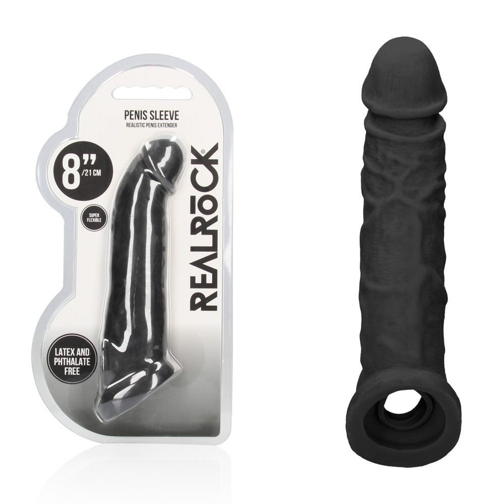 RealRock 8 Inch Penis Sleeve – Body-Safe Phthalate-Free Sleeve Default Title > Sex Toys For Men > Penis Sleeves