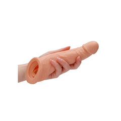 REALROCK 8'' Realistic Penis Extender with Rings - 20.3 cm Penis Extension Sleeve SLEEVES