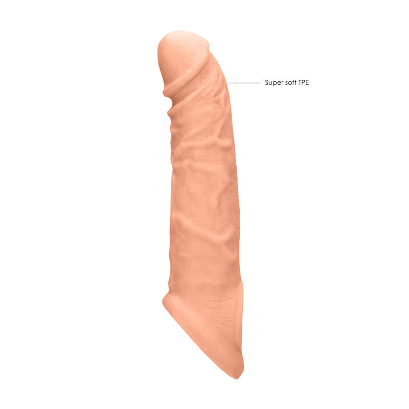 REALROCK 8'' Realistic Penis Extender with Rings - 20.3 cm Penis Extension Sleeve SLEEVES