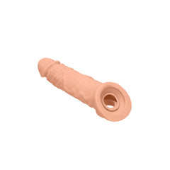 REALROCK 8'' Realistic Penis Extender with Rings - 20.3 cm Penis Extension Sleeve SLEEVES