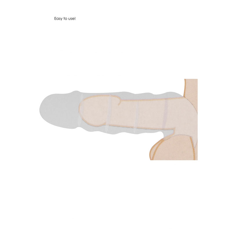 REALROCK 8'' Realistic Penis Extender with Rings - 20.3 cm Penis Extension Sleeve SLEEVES