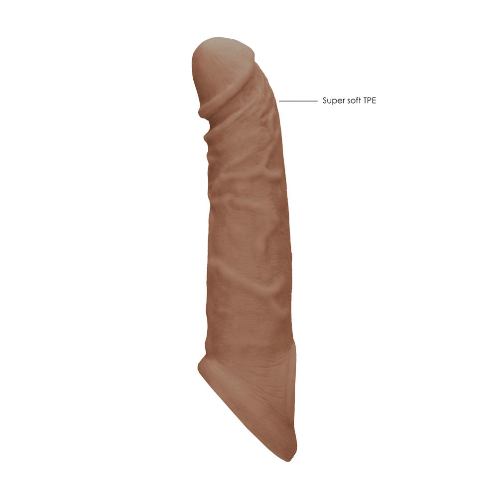 Realrock 8 Inch Realistic Penis Extender with Rings – Penis Extension Sleeve > Sex Toys For Men > Penis Sleeves