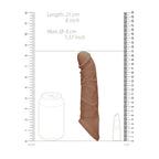 Realrock 8 Inch Realistic Penis Extender with Rings – Penis Extension Sleeve > Sex Toys For Men > Penis Sleeves