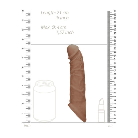Realrock 8 Inch Realistic Penis Extender with Rings – Penis Extension Sleeve > Sex Toys For Men > Penis Sleeves