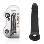 Realrock Realistic Penis Extender 9 Inch Phthalate-Free Penis Extension Sleeve Black > Sex Toys For Men > Penis Sleeves