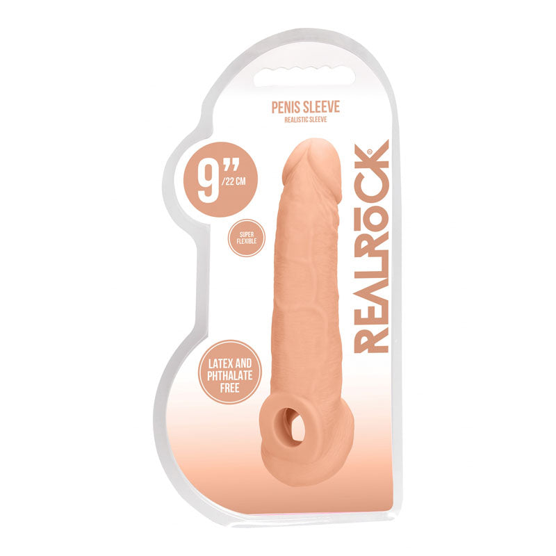REALROCK Realistic Penis Extender with Rings 22.9 cm Sleeve Penis Sleeve > Sex Toys For Men > Penis Sleeves
