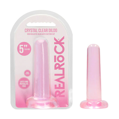 REALROCK Crystal Clear 13.5 cm Dildo With Suction Cup Pink > Dildos > Realistic Dildos