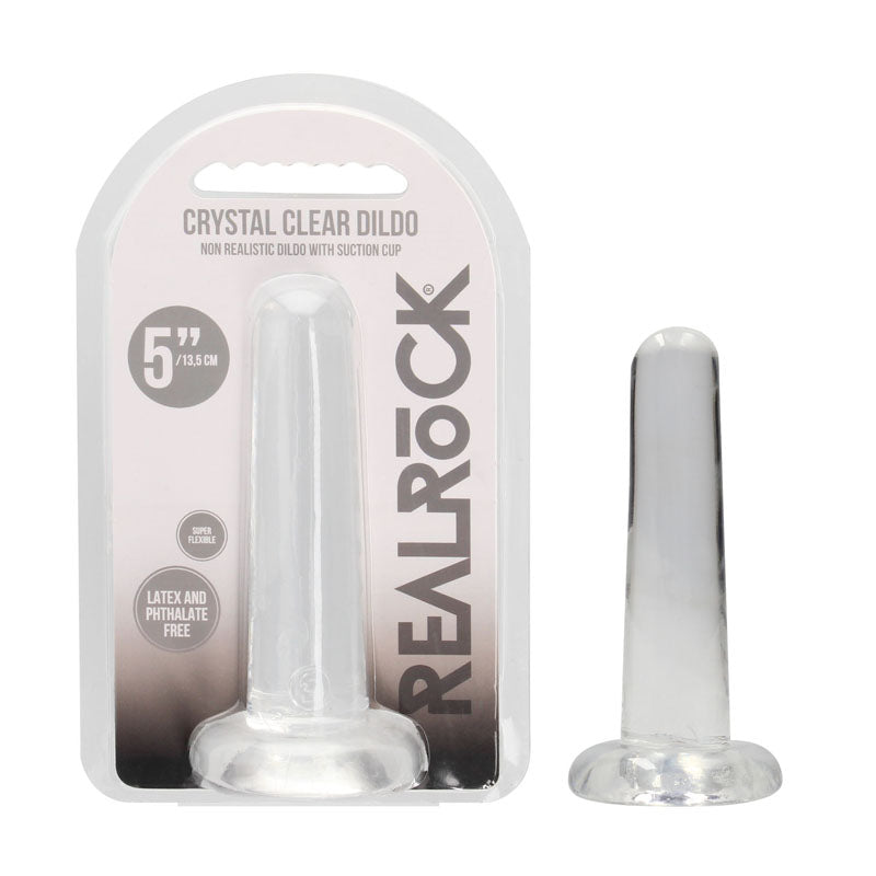 REALROCK Crystal Clear Dildo With Suction Cup – 13.5 cm Dildo Clear > Dildos > Slim Dildos