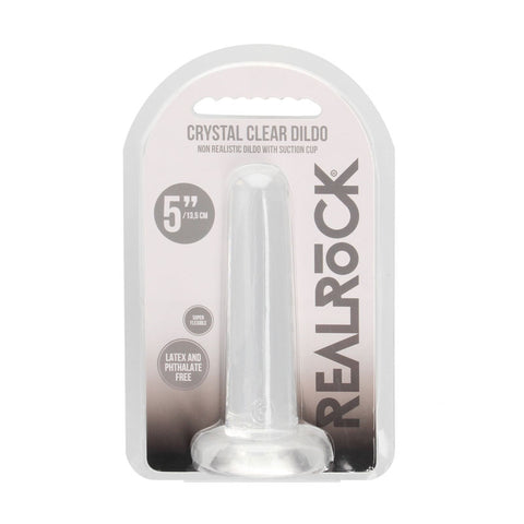 REALROCK Crystal Clear Dildo With Suction Cup – 13.5 cm Dildo > Dildos > Slim Dildos