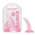 RealRock Crystal Clear Pink Curved Dildo With Suction Cup – 11.5 cm Dildo Pink > Dildos > Slim Dildos
