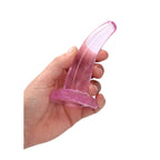 RealRock Crystal Clear Pink Curved Dildo With Suction Cup – 11.5 cm Dildo > Dildos > Slim Dildos