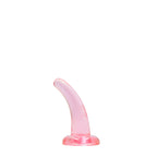 RealRock Crystal Clear Pink Curved Dildo With Suction Cup – 11.5 cm Dildo > Dildos > Slim Dildos