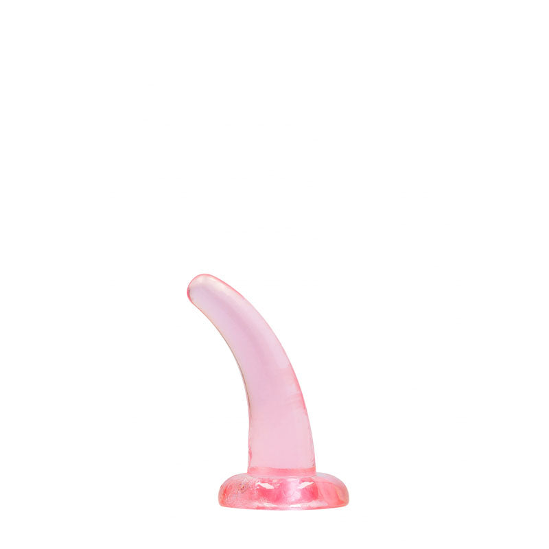 RealRock Crystal Clear Pink Curved Dildo With Suction Cup – 11.5 cm Dildo > Dildos > Slim Dildos