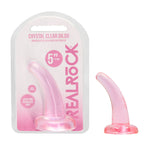 REALROCK Crystal Clear Curved Dildo 11.5 cm With Suction Cup Pink > Dildos > Slim Dildos