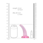 RealRock Crystal Clear Pink Curved Dildo With Suction Cup – 11.5 cm Dildo > Dildos > Slim Dildos