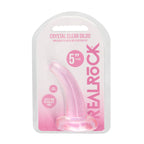 RealRock Crystal Clear Pink Curved Dildo With Suction Cup – 11.5 cm Dildo > Dildos > Slim Dildos