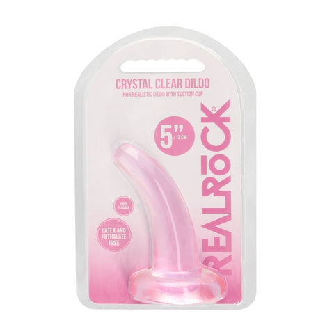 RealRock Crystal Clear Curved Dildo With Suction Cup – 11.5 cm Dildo > Dildos > Slim Dildos