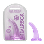 REALROCK Crystal Clear Purple Curved Dildo With Suction Cup – 11.5 cm Purple > Dildos > Slim Dildos