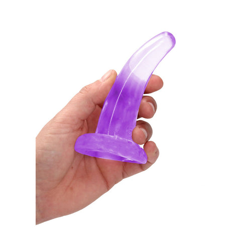 REALROCK Crystal Clear Curved Dildo With Suction Cup – 11.5 cm Dildo > Dildos > Slim Dildos