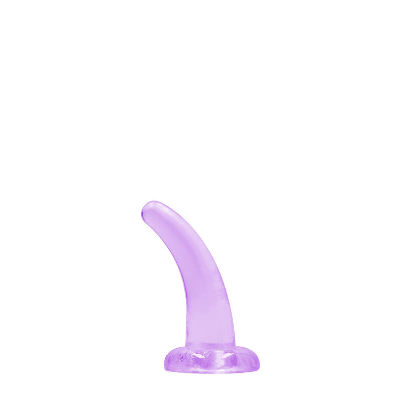 REALROCK Crystal Clear Purple Curved Dildo With Suction Cup – 11.5 cm > Dildos > Slim Dildos
