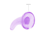 REALROCK Crystal Clear Purple Curved Dildo With Suction Cup – 11.5 cm > Dildos > Slim Dildos