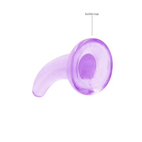 REALROCK Crystal Clear Curved Dildo With Suction Cup – 11.5 cm Dildo > Dildos > Slim Dildos