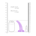 REALROCK Crystal Clear Purple Curved Dildo With Suction Cup – 11.5 cm > Dildos > Slim Dildos