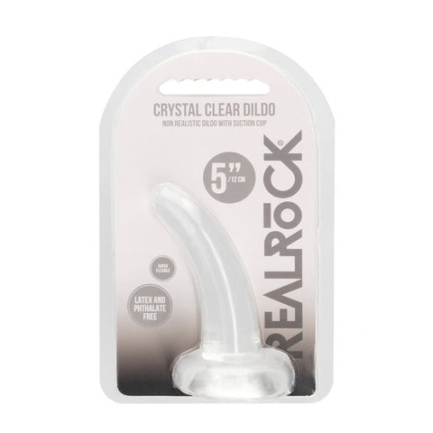REALROCK Crystal Clear Curved Dildo 11.5 cm With Suction Cup > Dildos > Slim Dildos