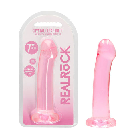 Realrock Crystal Clear Dildo With Suction Cup 17 cm - Dildo Pink > Dildos > Realistic Dildos