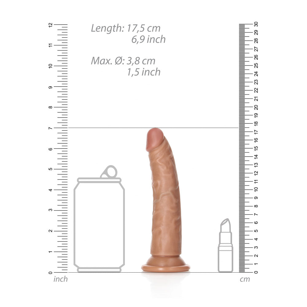 Realrock Realistic Slim Dildo Without Balls 15.5 Centimeters Tan 6 Inch Dong Dongs Realistic