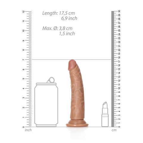 Realrock Realistic Slim Dildo Without Balls 15.5 Centimeters Tan 6 Inch Dong Dongs Realistic